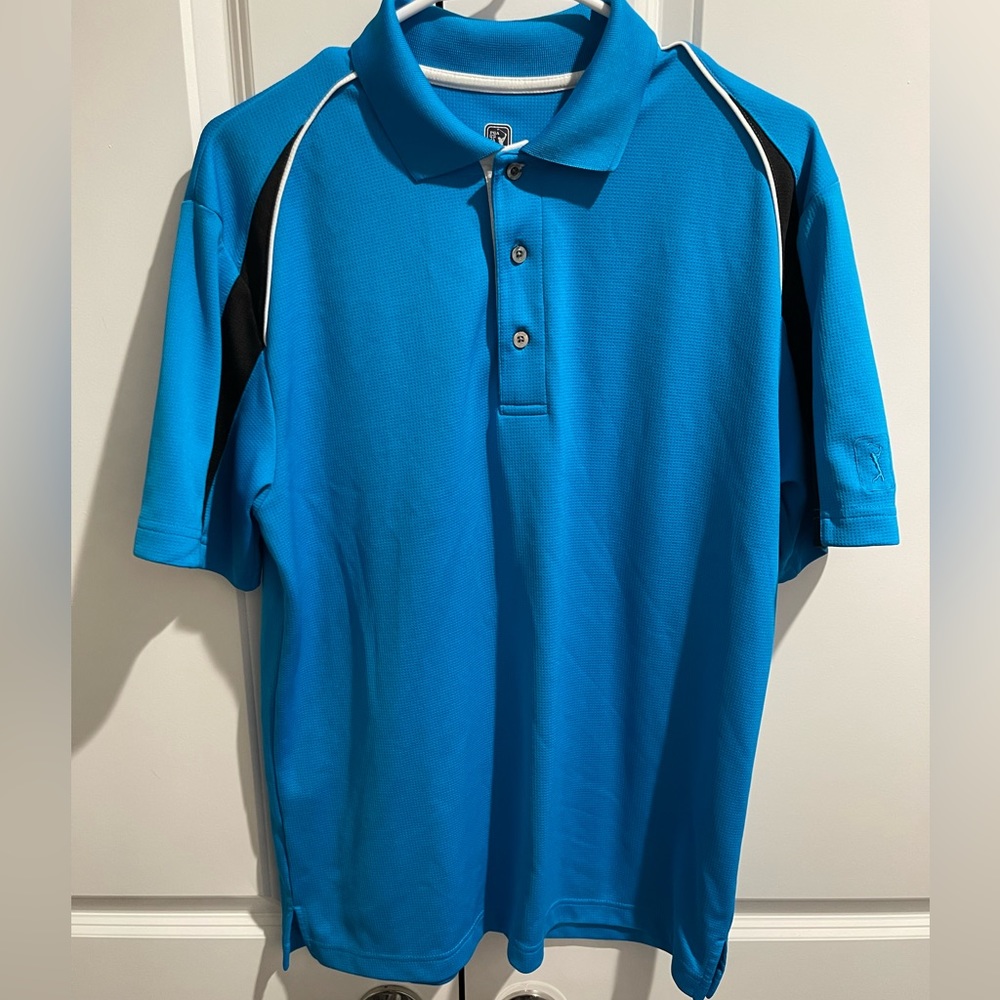 Mens blue PGA tour golf polo shirt